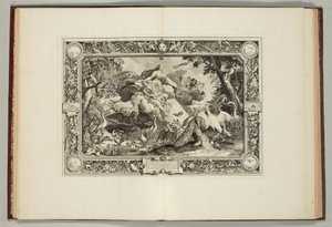 "Kungens gobelänger, där de fyra elementen och de fyra årstiderna är representerade" av Andre Felibien, 1670 av French School