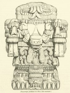 Teo Yaomiqui, dödens gudinna, mexikansk idol (gravyr) av French School