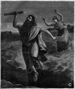 Thales of Miletus matematiker och grekisk filosof (625 f.Kr. - 546 f.Kr.): "Han såg inte en öppen grop under sina fötter och lät sig kylas"" av French School