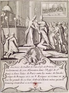 The Abjuration of Henri IV (1553-1610) vid St. Denis, juli 1593 av French School