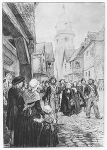 Gripandet av Lucile de Chateaubriand (litho) av French School