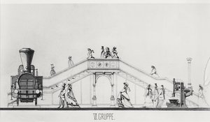 Den österrikiska paviljongen vid Exposition Universelle 1867 (litho) av French School