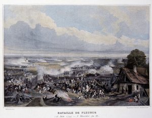 Slaget vid Fleurus 1794 - i "" Battles Napoleonic", sent 1800-tal av French School