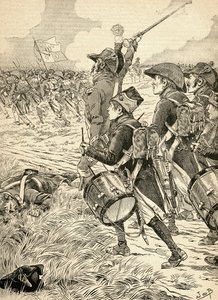 Slaget vid Marengo, Italien 1800, utkämpades mellan de franska styrkorna under Napoleon Bonaparte och österrikarna. Från Agenda Buvard du Bon Marche publicerad 1917. av French School