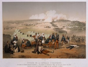 Slaget vid Inkerman den 5 november 1854 från War in the Crimea, publicerad av Lemercier et Cie, Paris, 1856 av French School
