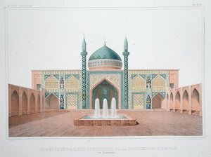 Blå moskén, Jerevan, Armenien (färg litho) av French School