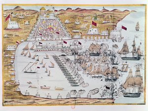 De anglo-holländska flottornas bombardement av Alger den 27 augusti 1816 av French School