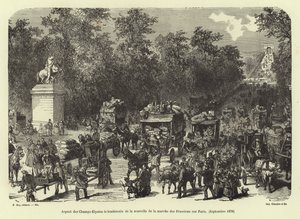 Champs Elysees dagen efter mottagandet av nyheten om den preussiska marschen mot Paris, september 1870 av French School