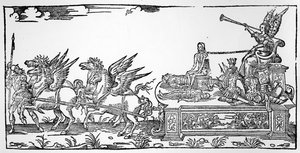 The Chariot of Fame, en del av Henri II:s triumf, publicerad 1551 av French School