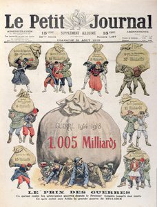 The Cost of Wars från Napoleonperioden fram till 1:a världskriget, framsidan av Le Petit Journal, 31 augusti 1919