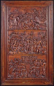 The Credo, Panel II: Decsent from the Cross, Entombment, Resurrection and Descent into Limbo and Ascension, 1587 (trä) (se även 414036, 4140389)