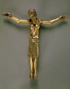 Den korsfäste Kristus, fransk, andra hälften av 1100-talet (förgylld brons) av French School