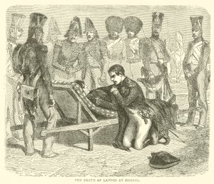 Lannes död i Essling (gravyr) av French School