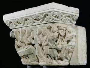 Johannes Döparens död, relief från en huvudstad av French School