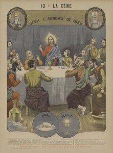 Eukaristin (färg litho) av French School
