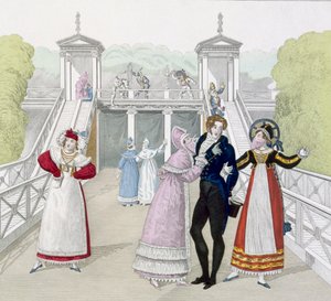 The Fairground Slide at the Salle de lOdeon, skylt 101 från Le Bon Genre, tidigt 1800-tal av French School