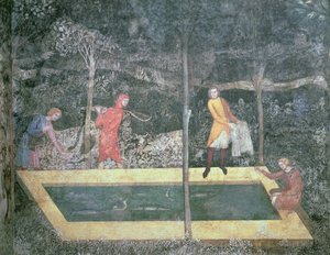 Fiskdammen, från Stag Room, 1343 av French School