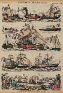Franska flottan (färgad gravyr) av French School