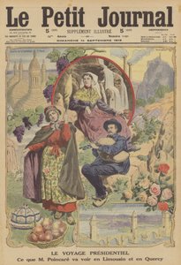 Den franske presidentens resa (färg litho) av French School