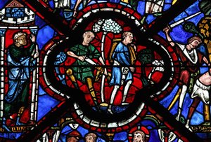 The Good Samaritan window: tjuvar attackerar resenären (w44) av French School