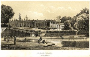 Grand Trianon, sett från kanalen i Versailles 1857. av French School