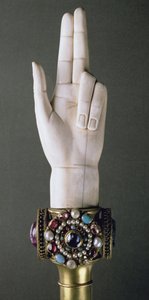 Rättvisans hand, från skatten från St. Denis (elfenben och ädelstenar) (se även 154946)