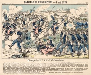 Det franska kavalleriets heroiska anfall under slaget vid Reichshoffen, 6 augusti 1870 av French School