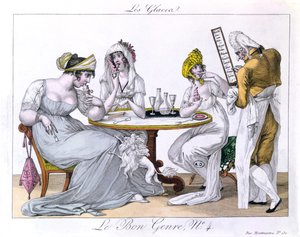 The Ice Cream, platt 4 från Le Bon Genre, Paris, 1827 av French School