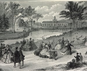 The Jardin dAcclimatation, Paris, 1855 (bw gravyr) av French School
