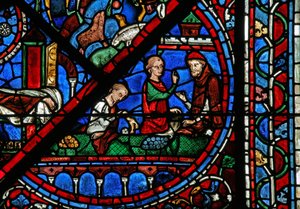 The Joseph window: The Moneychangers (w41) av French School