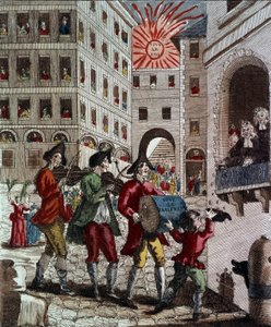 Det franska folkets glädje, firande av kungen och återkallelsen av parlamentet i september 1788 av French School