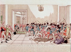 Riddarna av Aggard avväpnas på kungens order vid Tuileriepalatset den 28 februari av French School