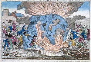 Den beklagliga bränningen av Aerostaten i Mioloan och Janinet, 11 juli 1784 av French School
