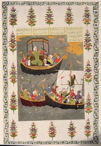 The Last Trip of Sinbad, illustration för Sinbad the Sailor, från The Arabian Nights, 1895 (färggravyr) av French School
