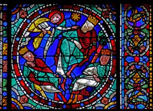 The Life of Christ window: The Magi - varnad i en dröm (w50) av French School