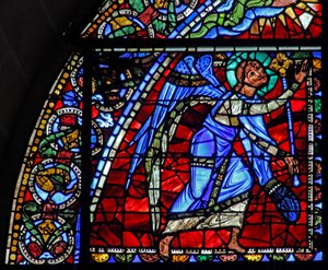 The Life of Christ-fönstret: en ängel (w50) av French School