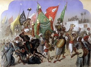The Mahmal: Return of the Sacred Rug of Mecca - i "" Modern Egypt"", av Henri de Monte, v.1870 av French School