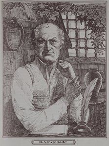 Markisen de Sade (1740-1814) i fängelset av French School