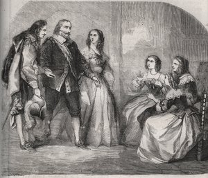 Markisen av Montespan, Louis Henri (Louis-Henri) de Pardaillan de Gondrin (1640-1691) (till vänster) kom för att fria till äktenskapet med Francoise Athenais (Francoise-Athenais) av Rochechouart Mortemart (då Marquise de Montespan eller Madame) av Montespa av French School