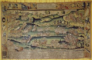 Mötet mellan de två arméerna i slaget vid Jarnac, 13 mars 1569 av French School