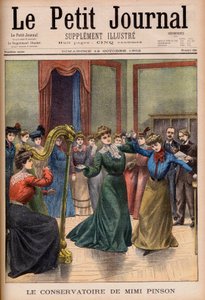Mimi Pinsons musik- och dansskola. Mimi Pinsons konservatorium. Illustration för Le petit Journal av French School