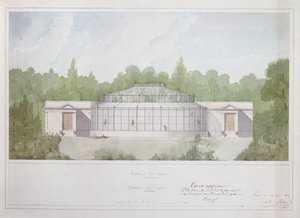 Aphuset vid Jardin des Plantes i Paris, 1835 (bläck & wc på papper) av French School