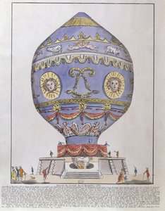 Montgolfier Brothers ballongexperiment på Chateau de la Muette, 21 november 1783 av French School