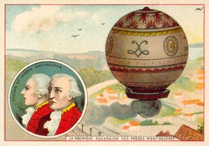 Bröderna Montgolfier första ballonguppstigning av French School