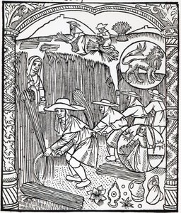 Augusti månad, från en herdarkalender, 1496 av French School