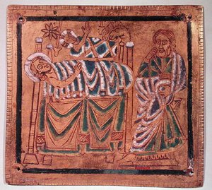The Nativity (champleve-emalj på koppar) av French School