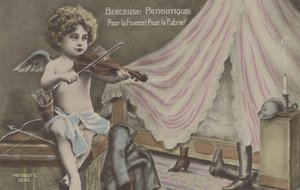 Den patriotiska vaggvisan (lito i färg) av French School