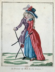 The Power of the silver crown of six pounds, sent 1700-tal (färggravyr) av French School