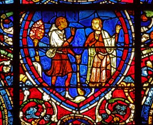 The Prodigal Son-fönstret: återvänder till sin far (w35) av French School