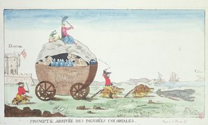 Die schnelle Ankunft von Kolonialwaren, 1807 von French School